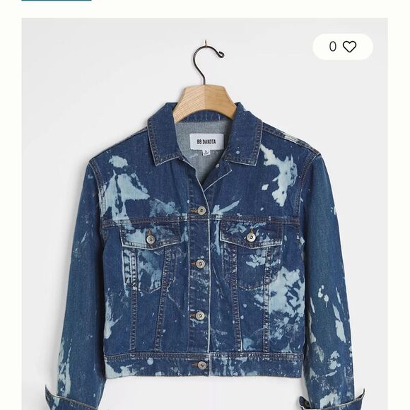 Anthropologie BB Dakota Kane Acid Wash Denim Jacket Women's Size Small NWT - Picture 13 of 13
